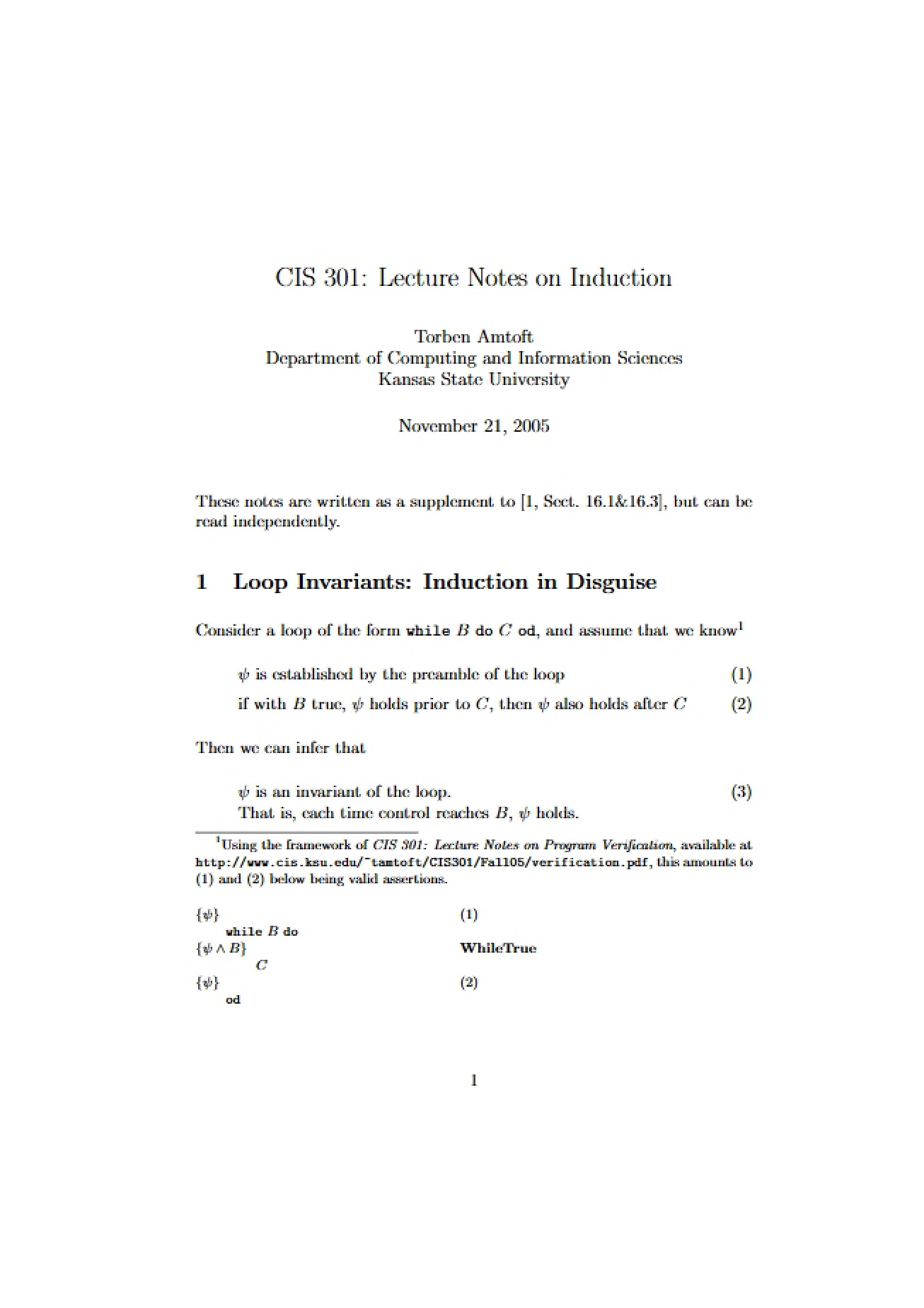 Collection of Lecture Notes on the Principle of Induction