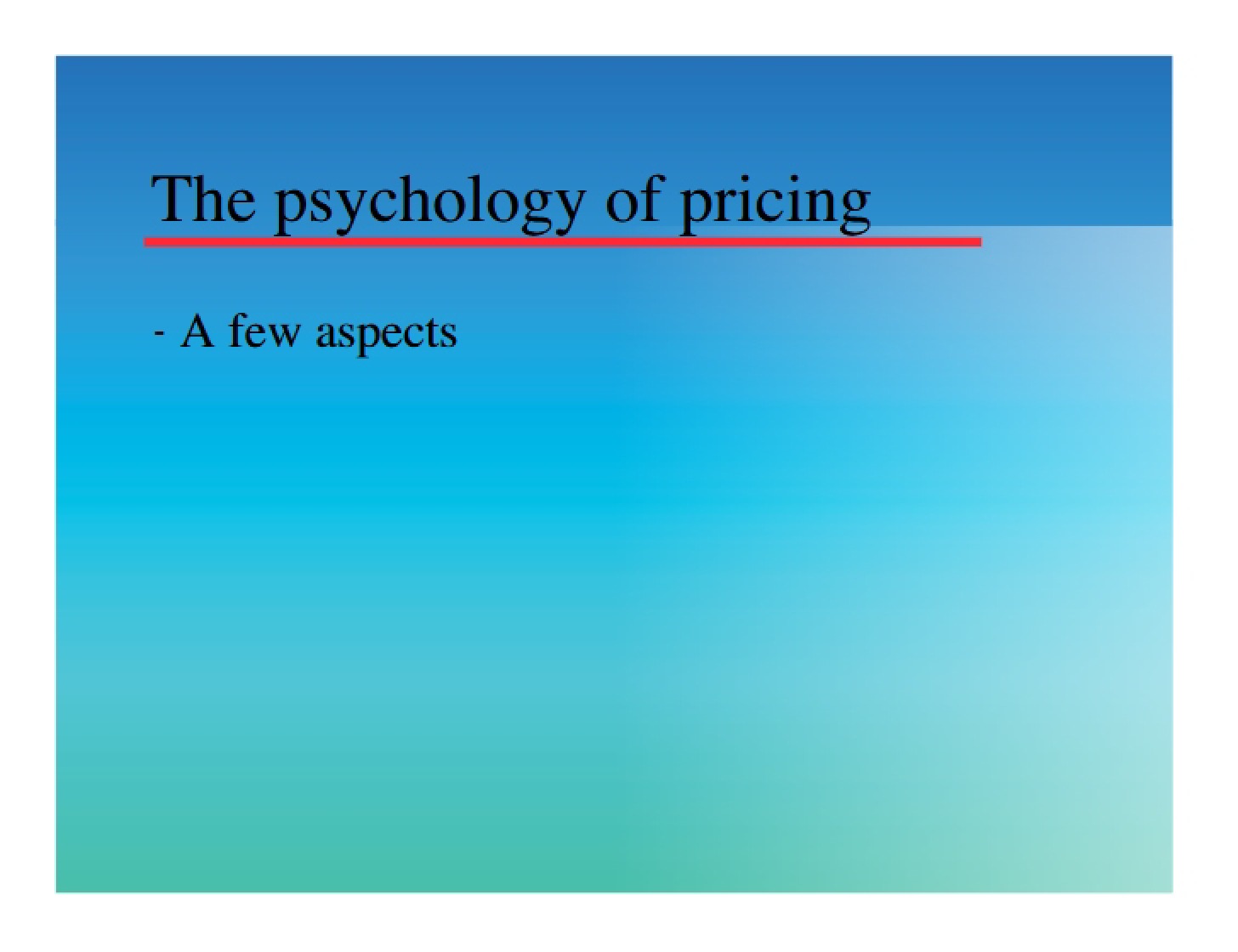 Pricing Psychology