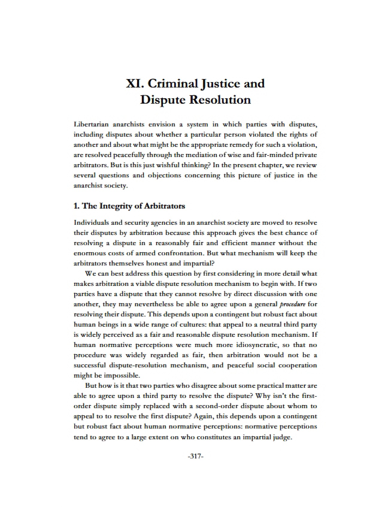 Criminal Justice and Dispute Resolution