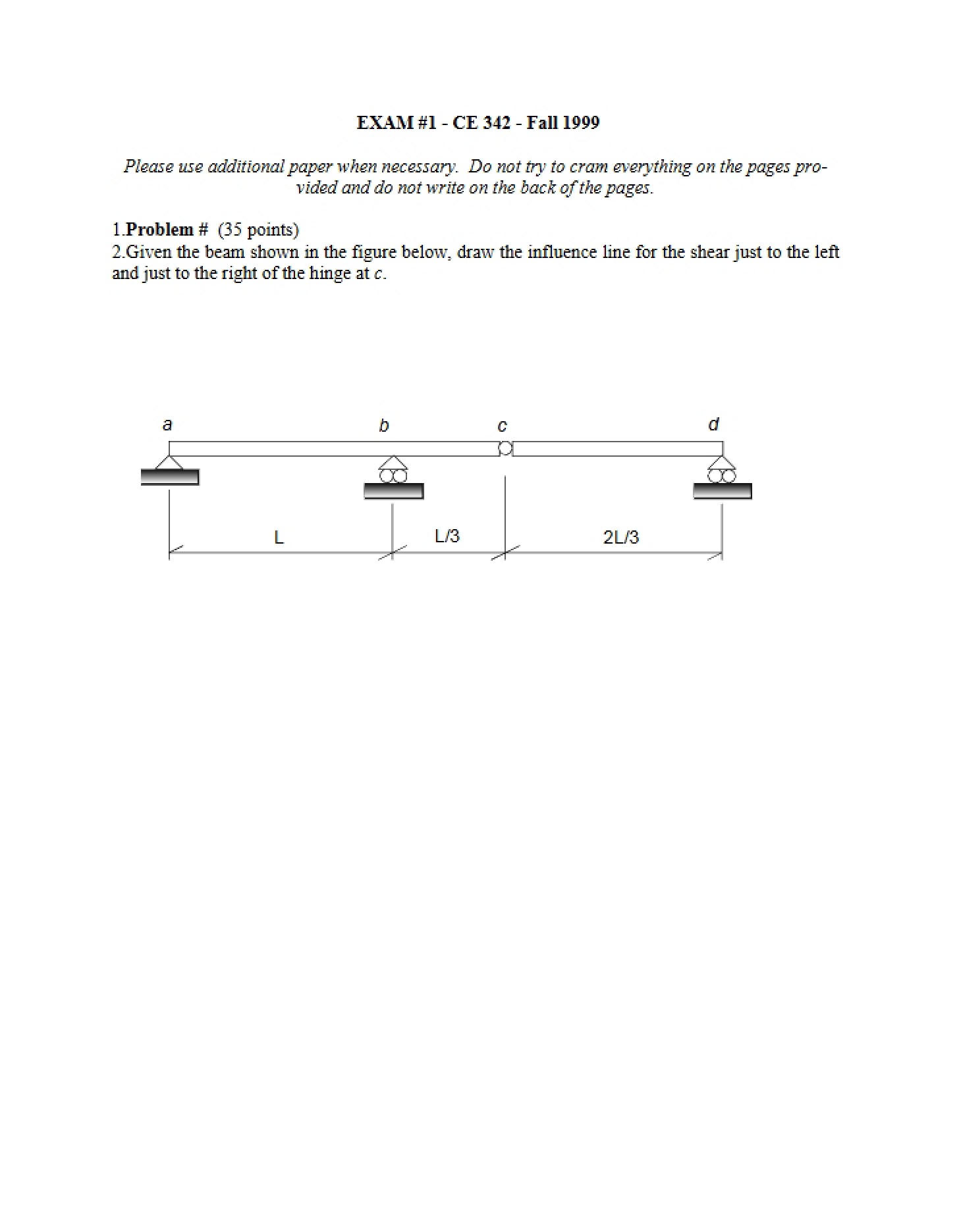 First Assessment