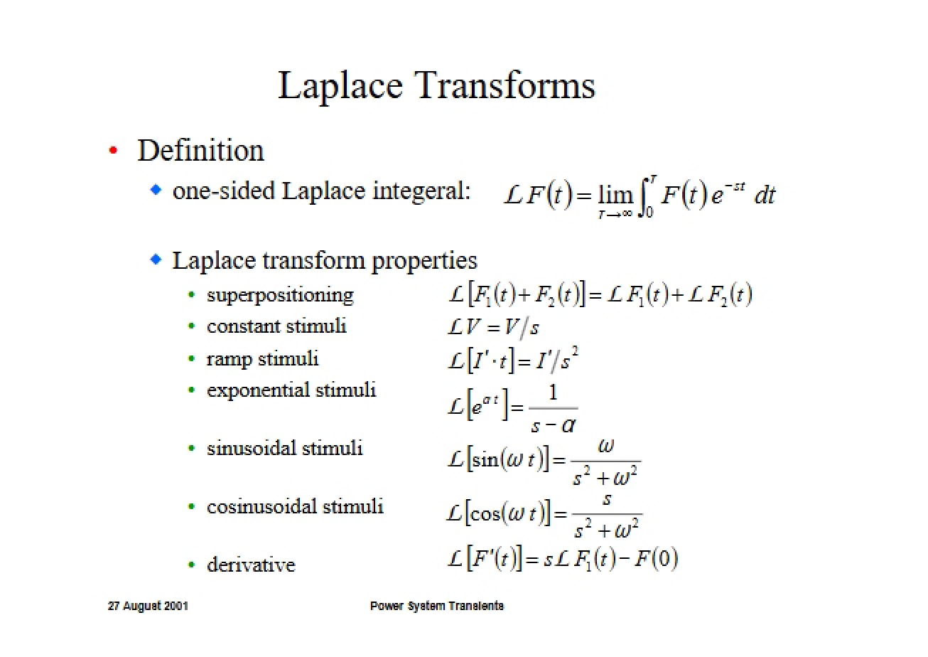 Third Lecture covering Laplace Transforms