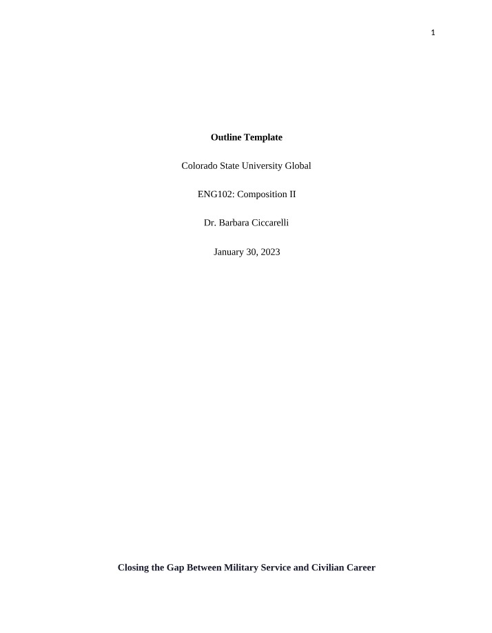 Closing the Gap - Military Service to Civilian Career