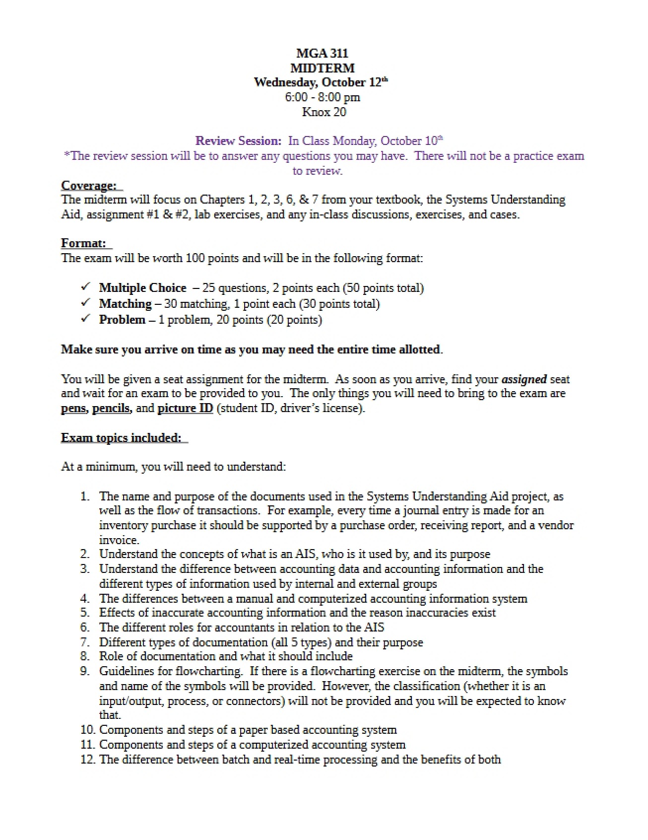 Accounting Systems Midterm