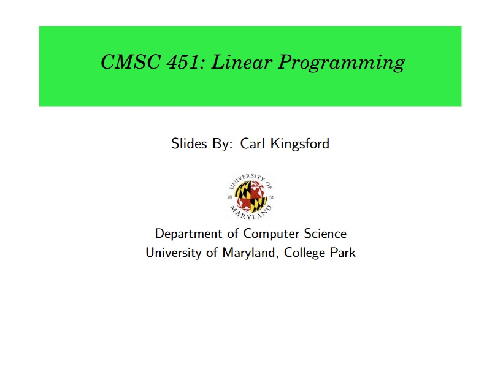 Programming Linear