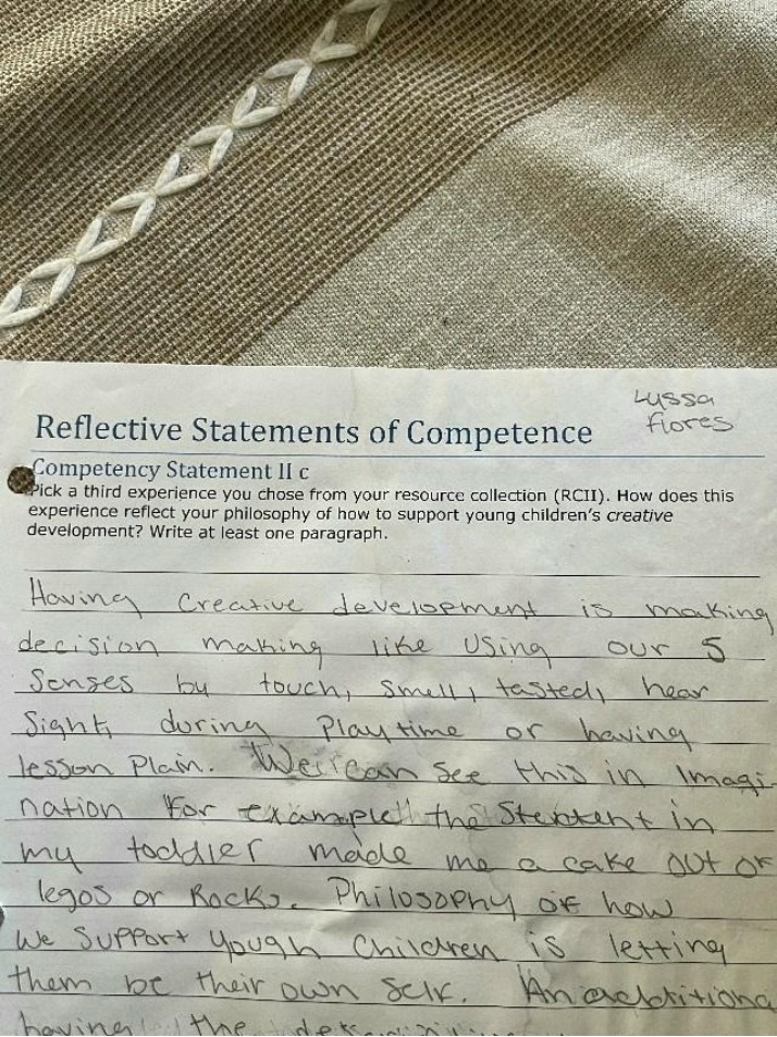 Reflective Statement on Competency Statement II c
