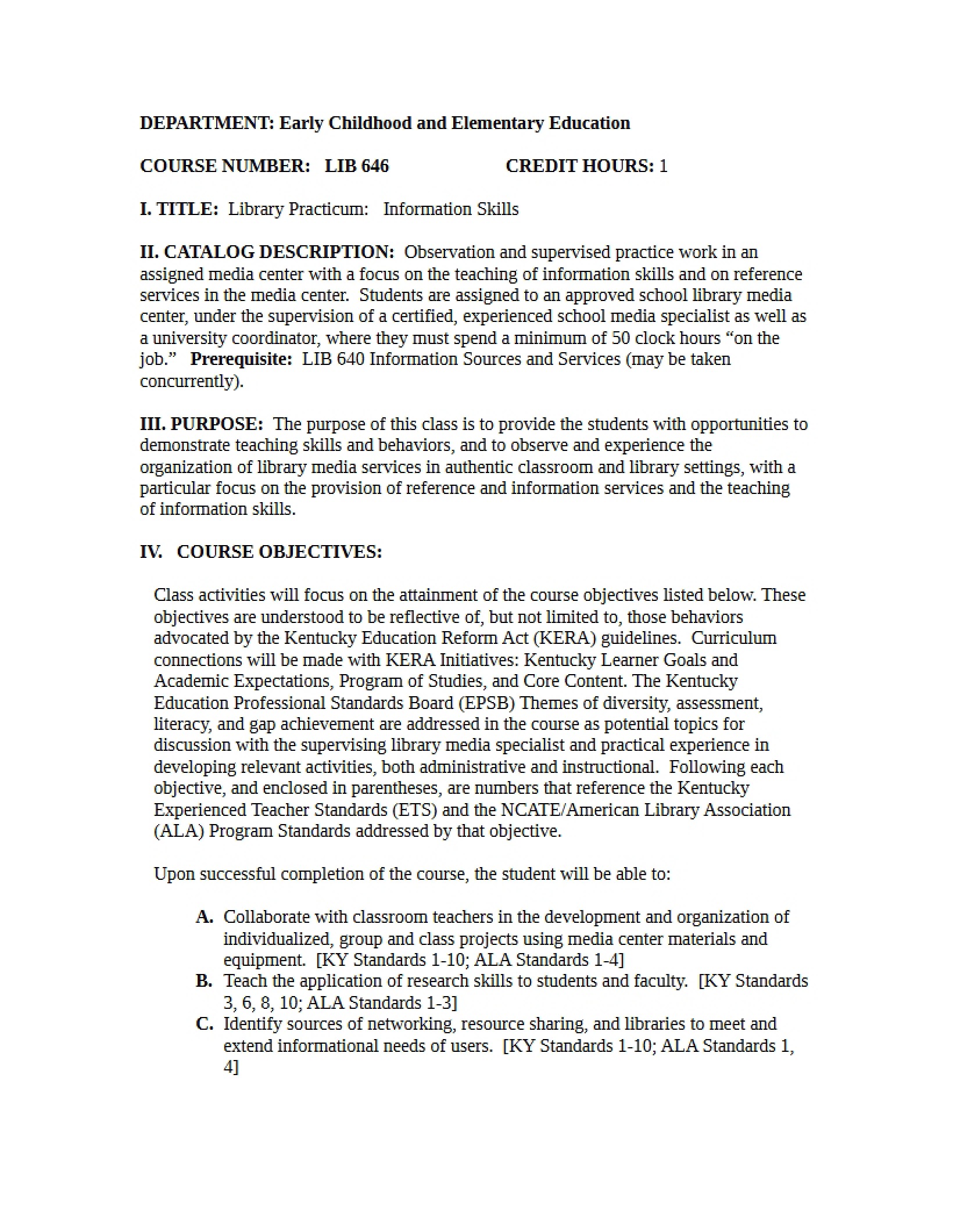 Syllabus - 3 Pages