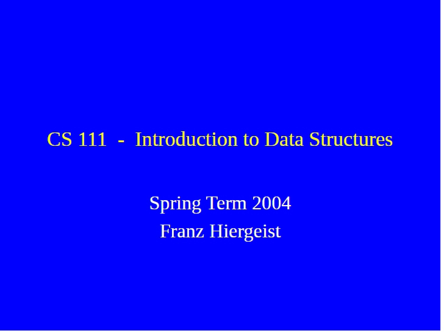 Data Structures Introduction