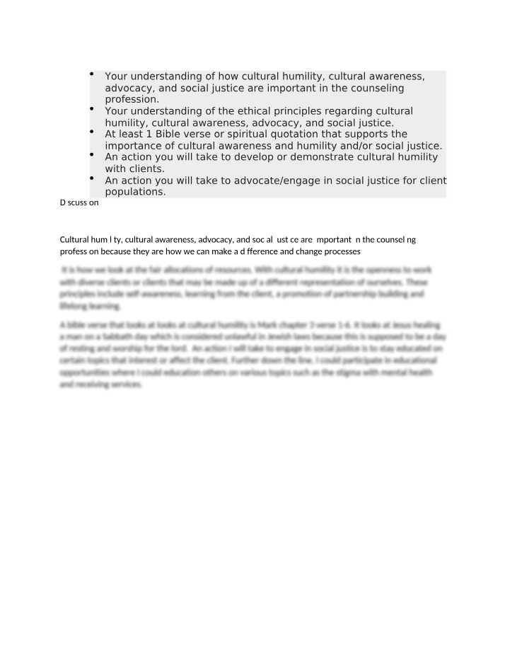 COUNSELING501 Discussion 5