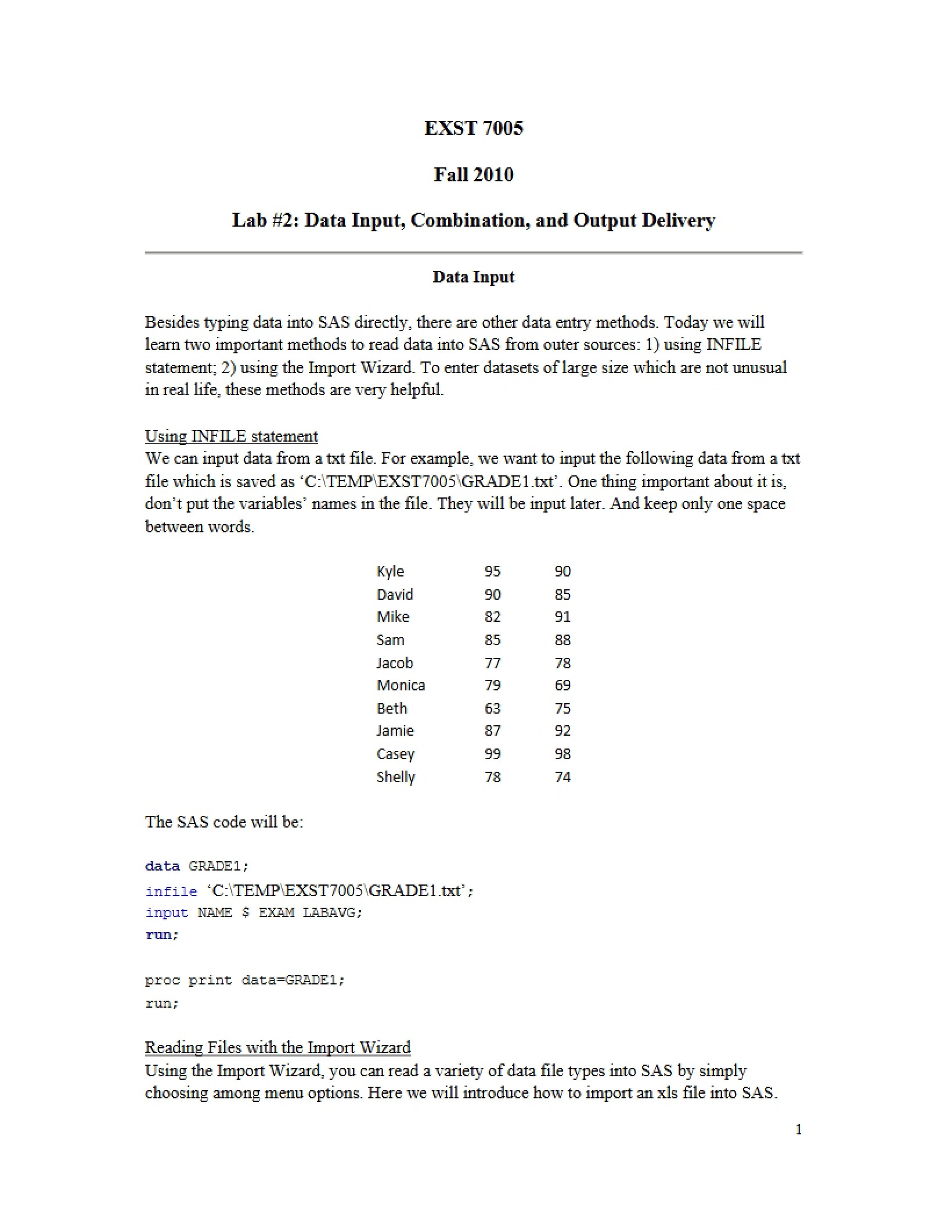 Second Lab Assignment