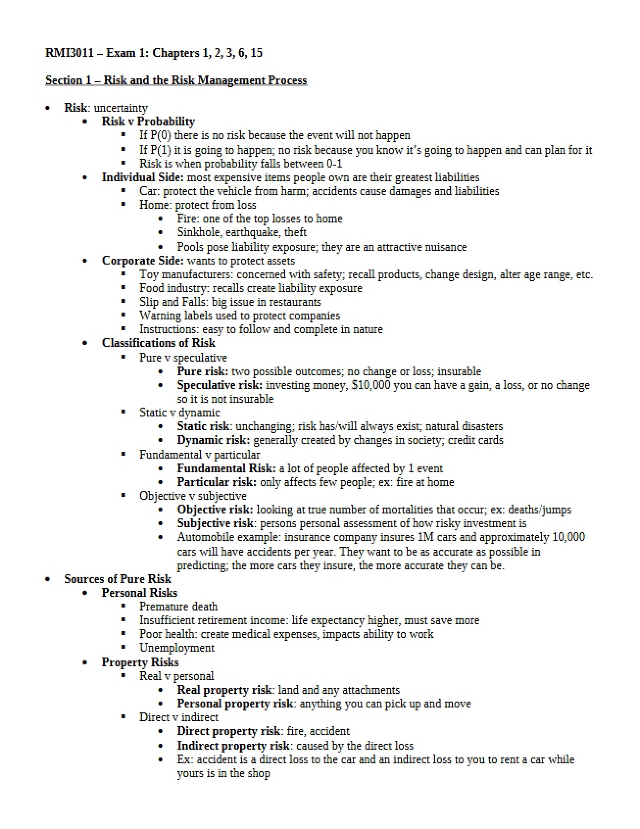 Risk Management Process Section One