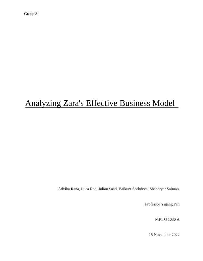 Zara's Competitive Advantage