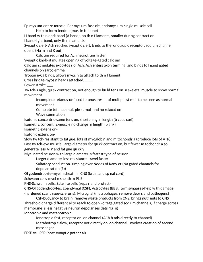 Exam 3 Review for A&P
