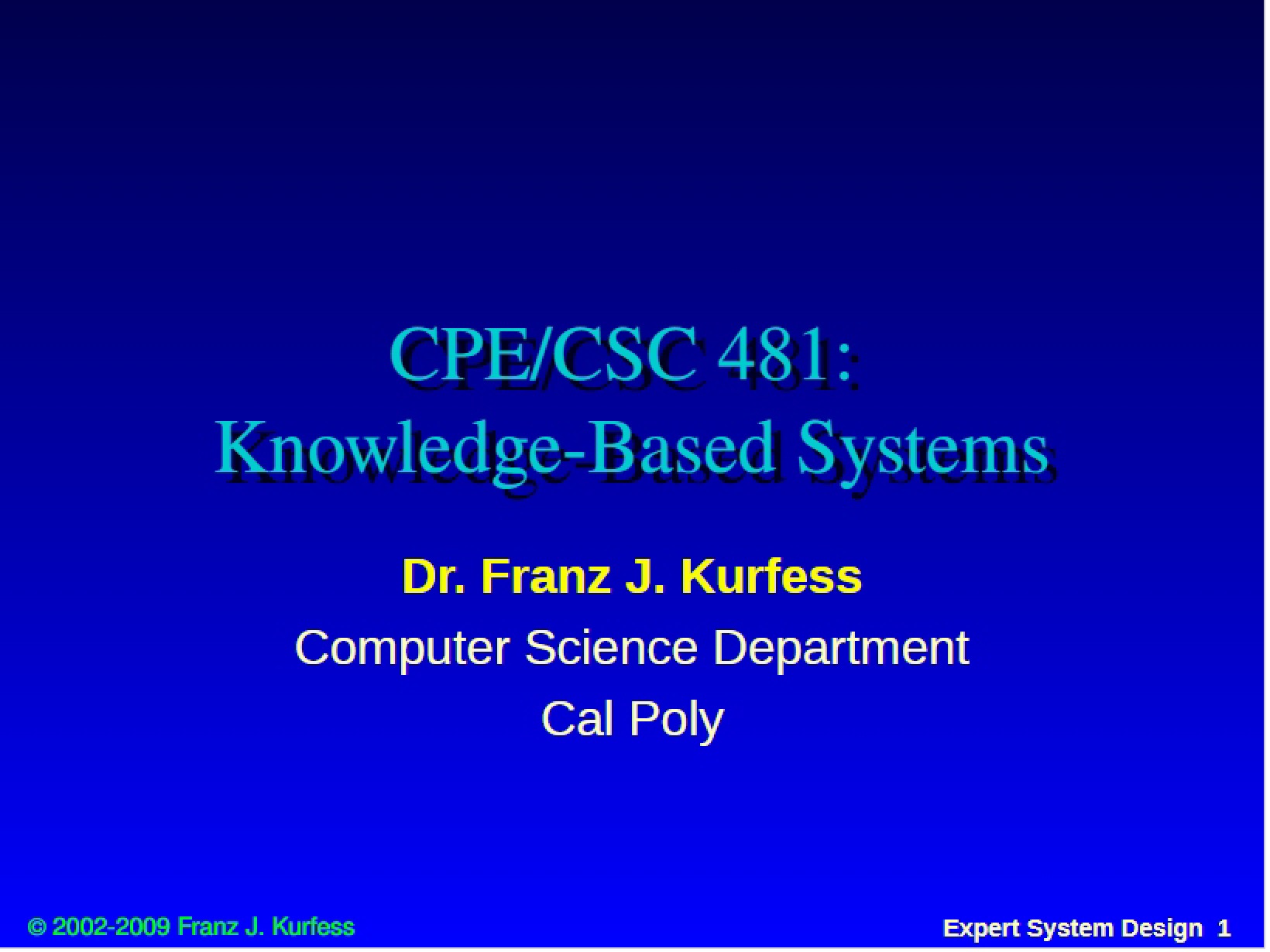 Lecture 2 - KBS