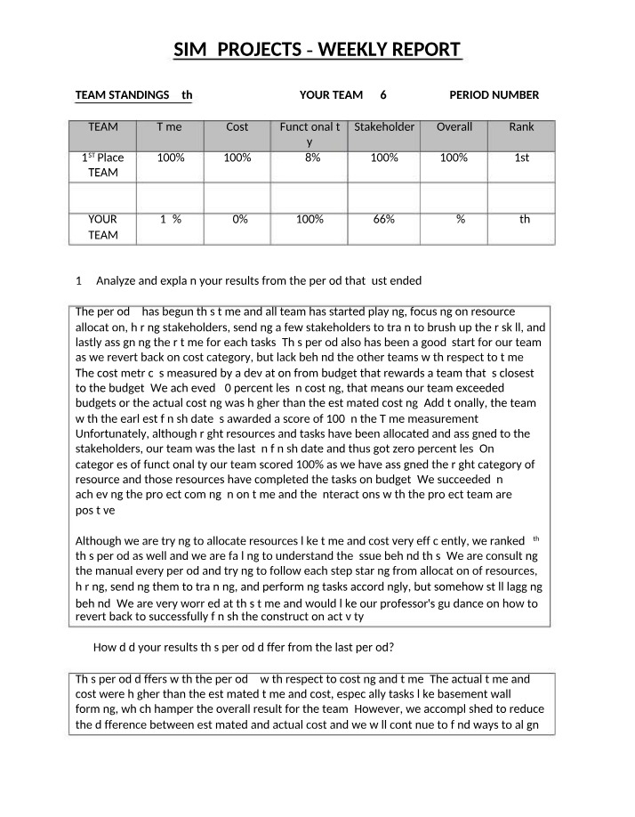 SIM4PROJECTS Weekly Report Week 2
