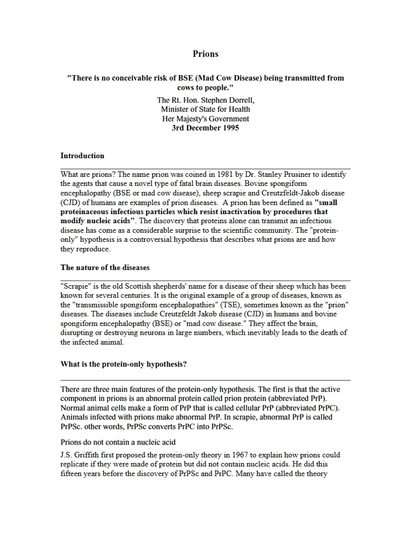 Biology of Prions