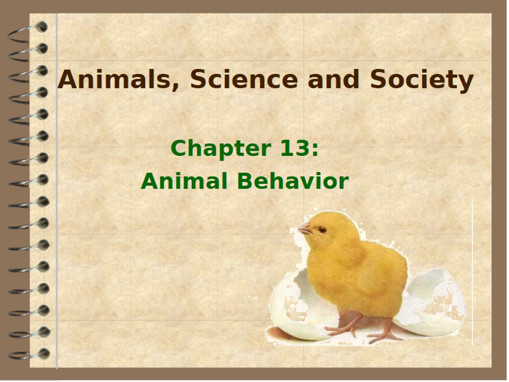 Behavior Lecture 12