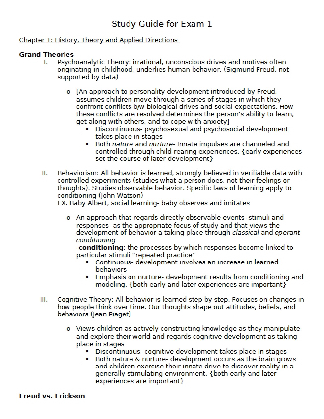 First Examination Questions