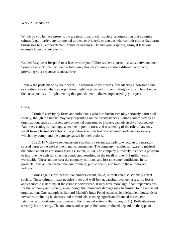 Discussion 1 for Week 2
