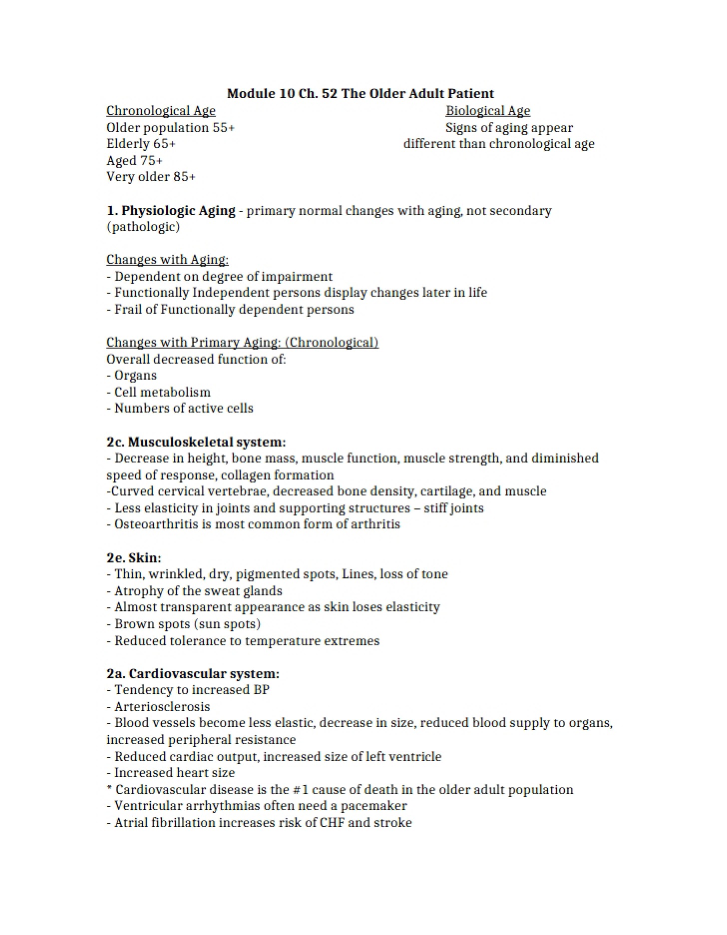 Older Patient Module 10 (Ch 52)