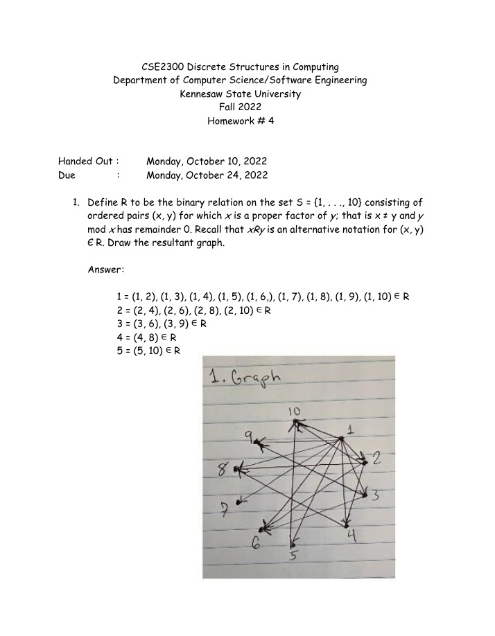 Discrete Structures - Binary Relations and Graphs