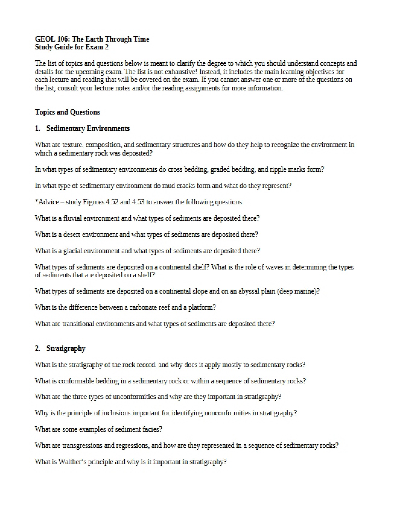 Second Exam Review Guide