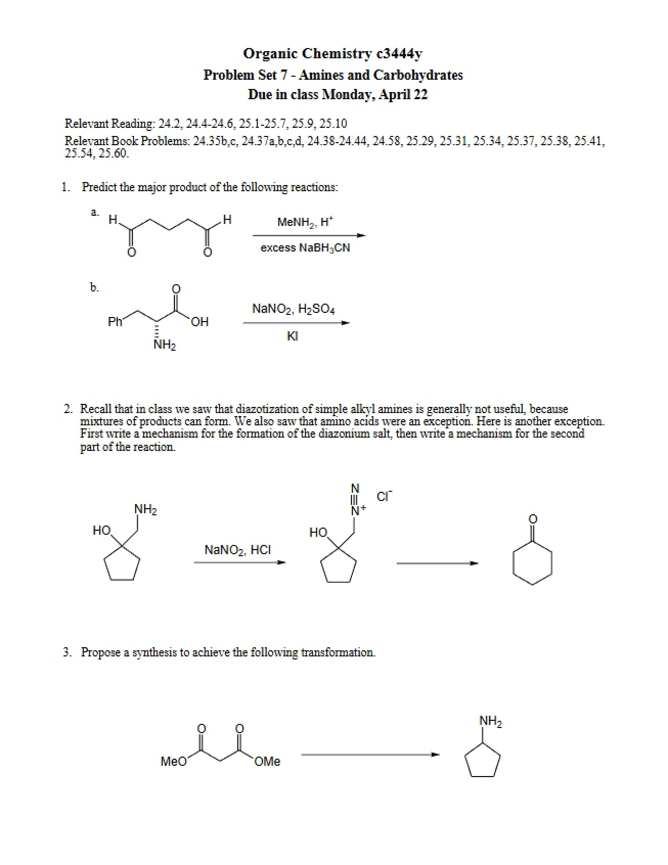 Carbohydrates and Amines
