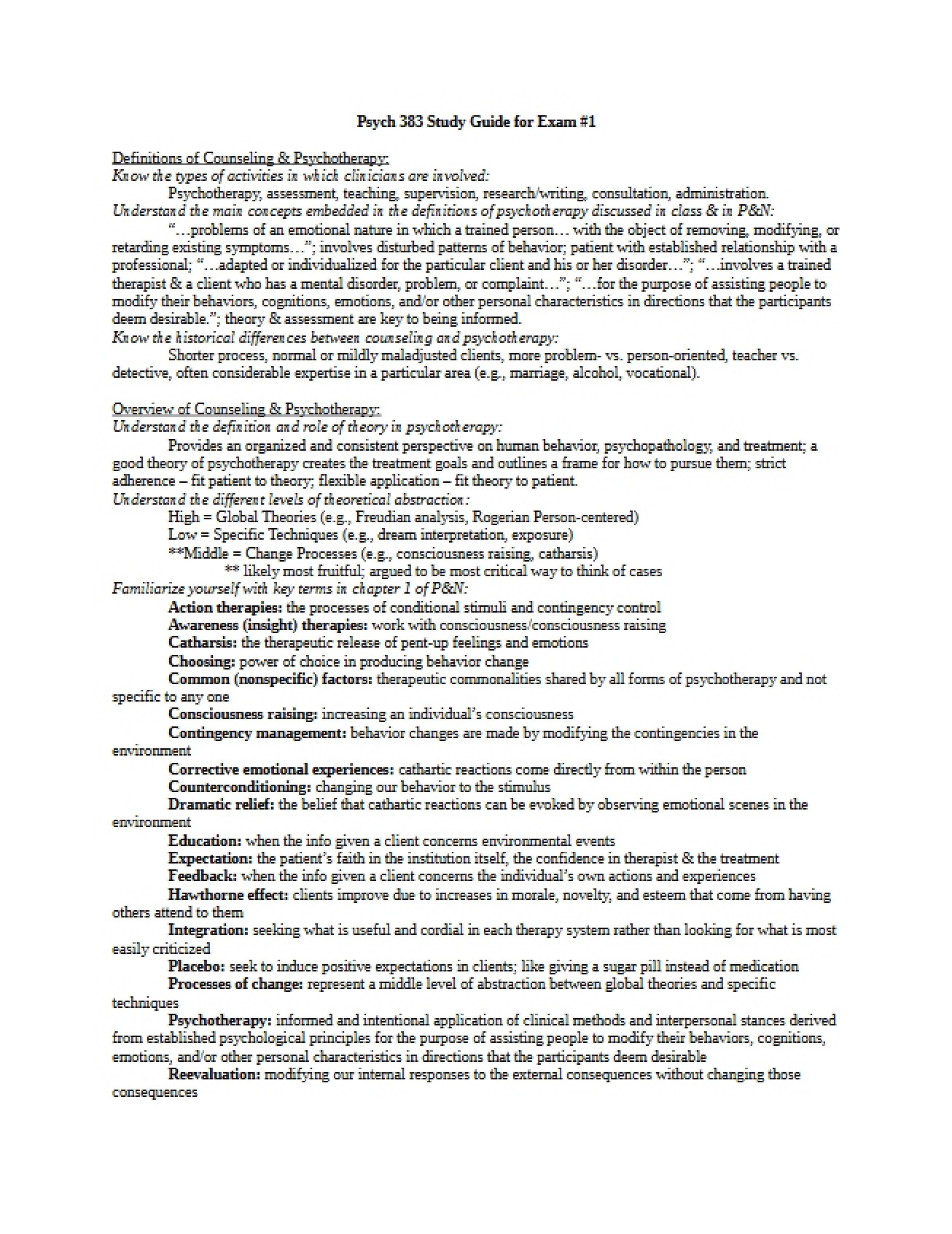 Guide for First Exam