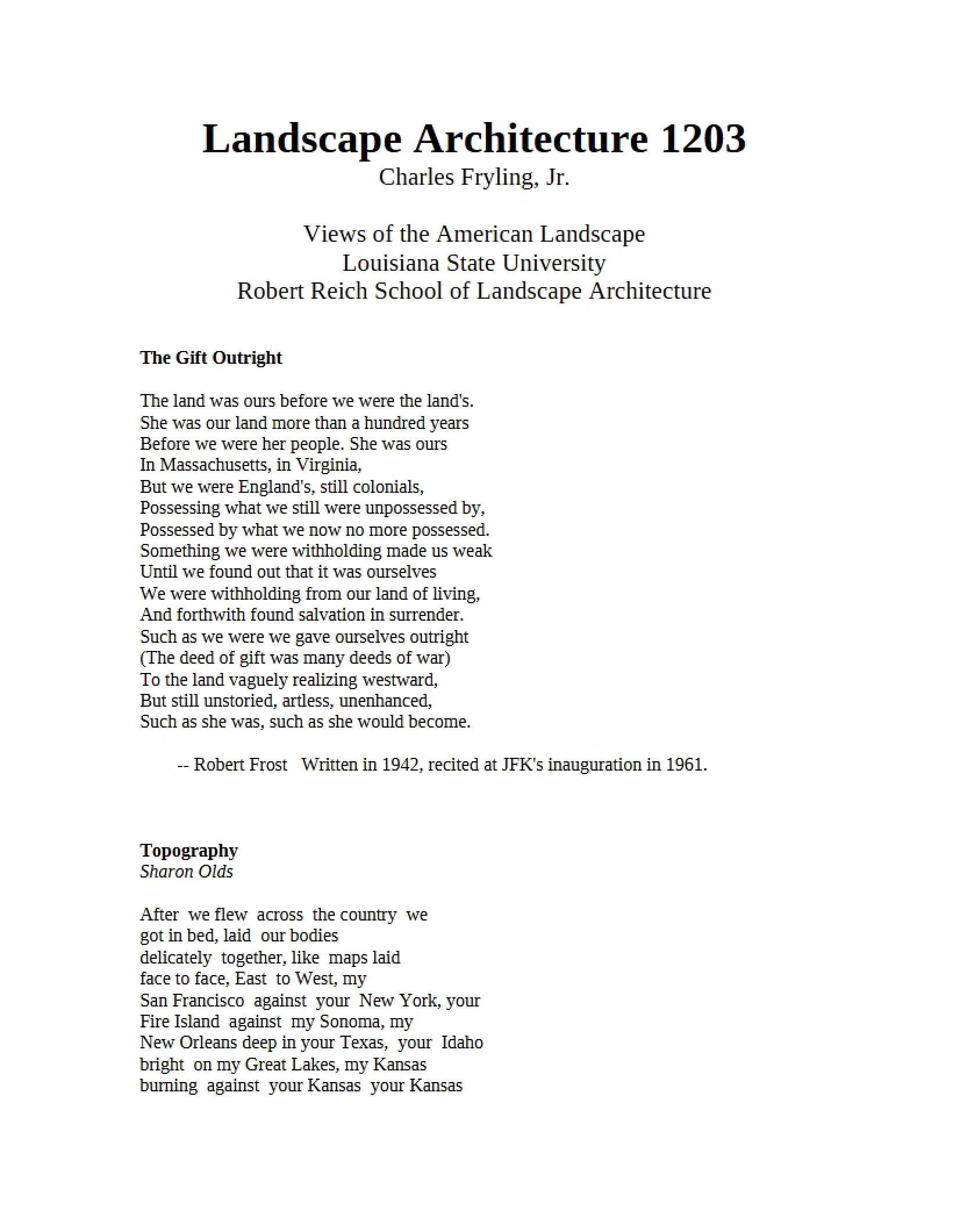 Landscape Architecture Views