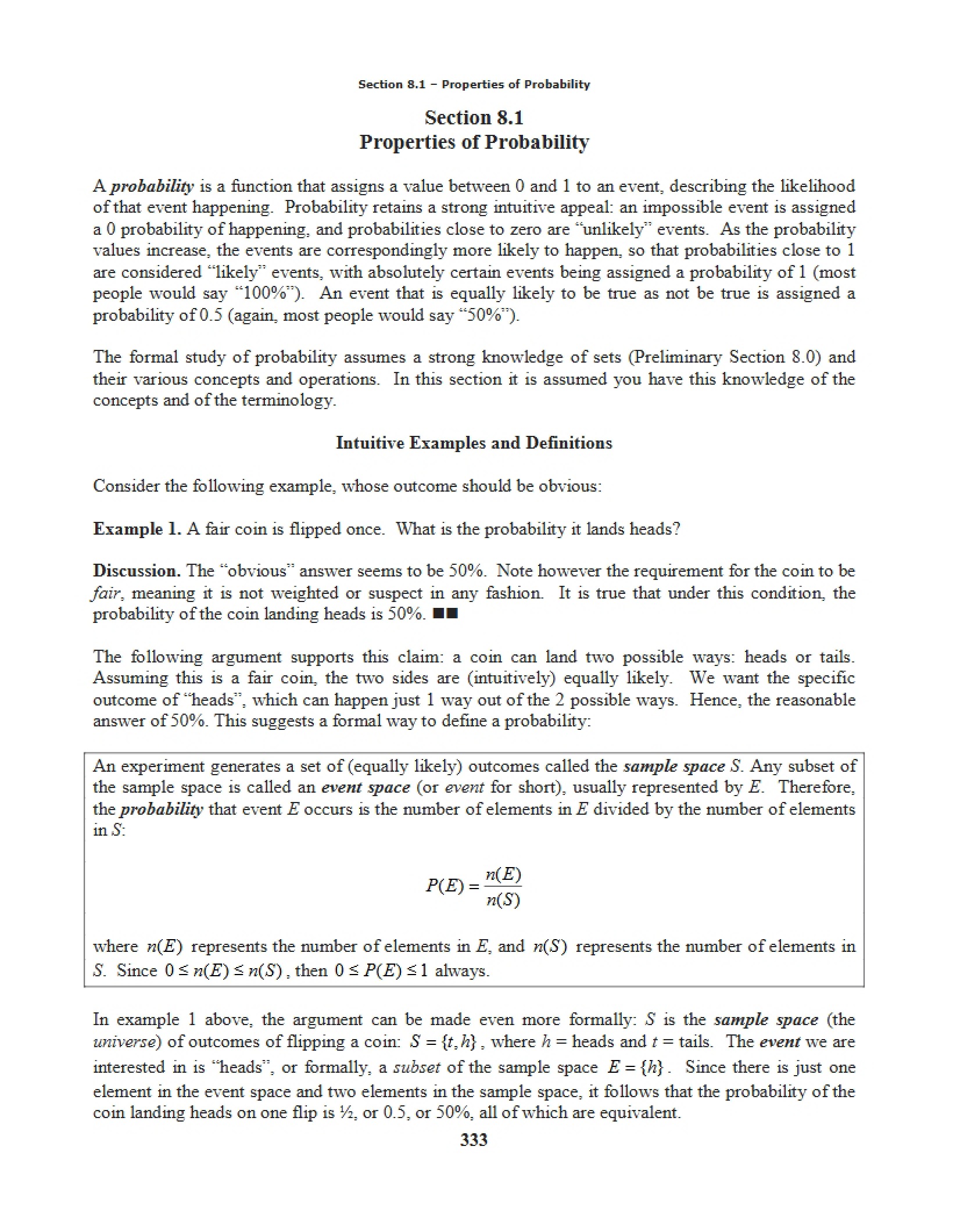 Probability Properties
