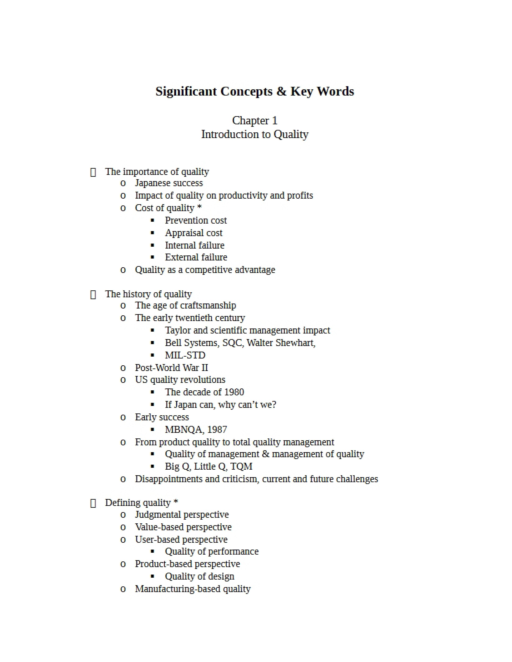 Key Terms and Concepts