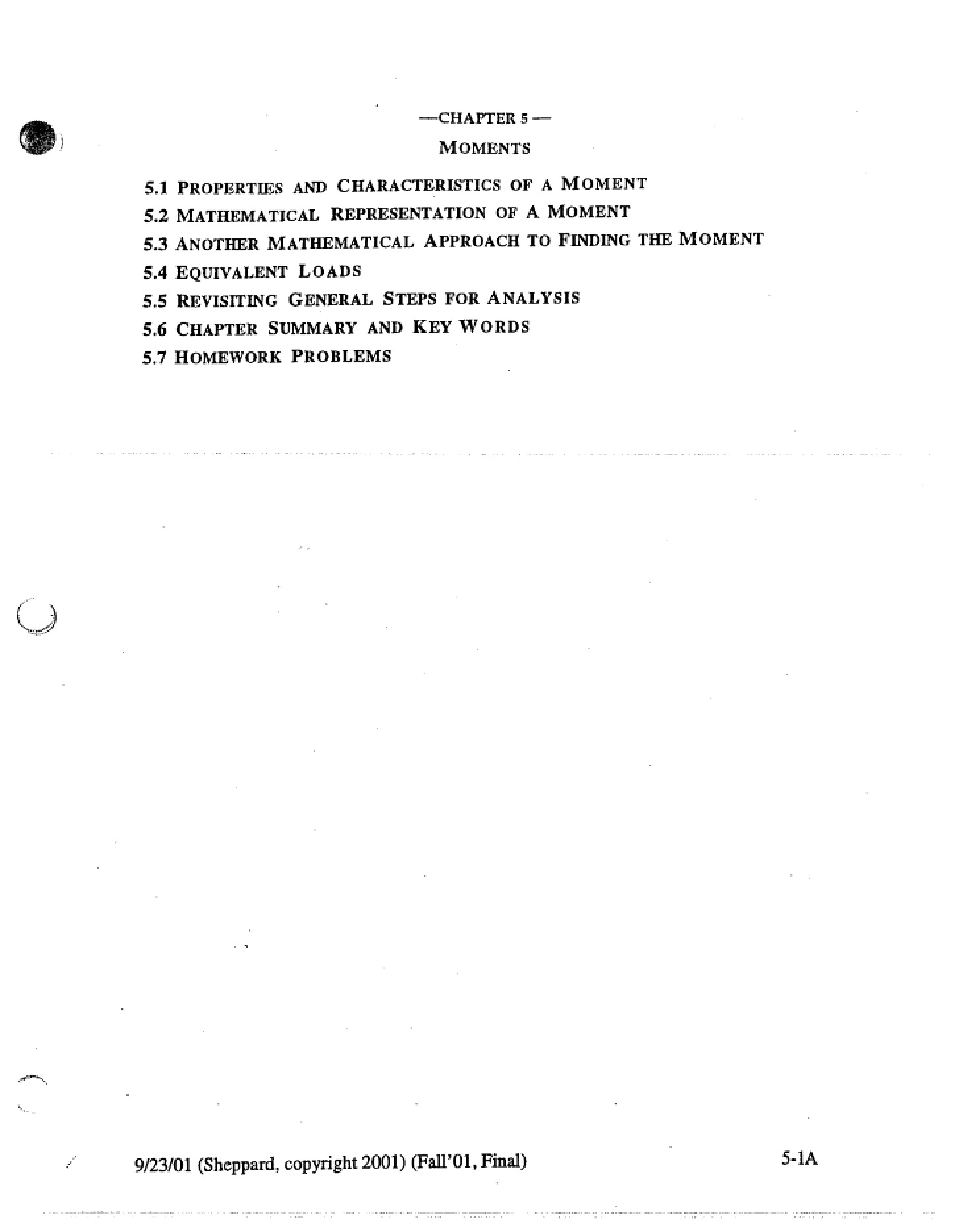 Notes for Chapter 5 (CMPE 118)