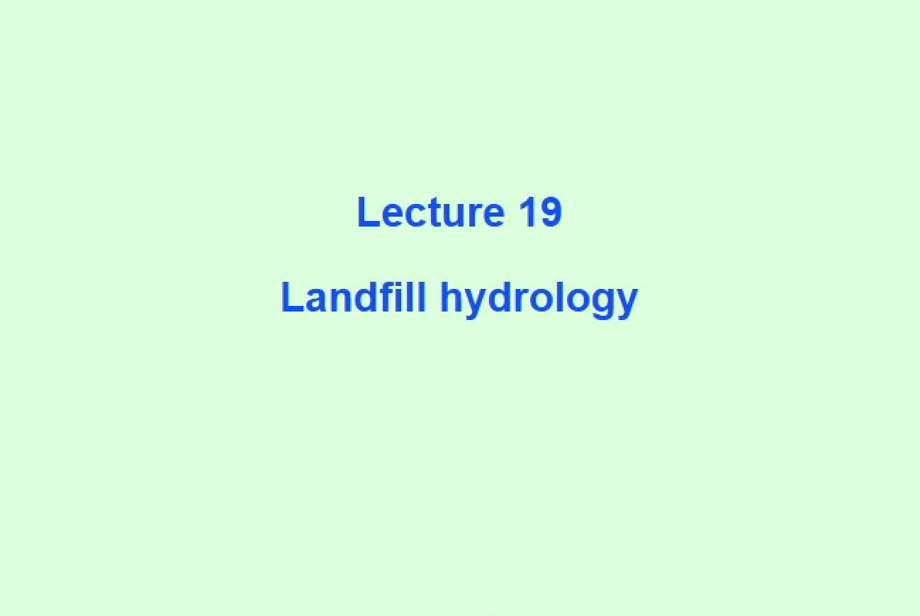 Hydrology of Landfills