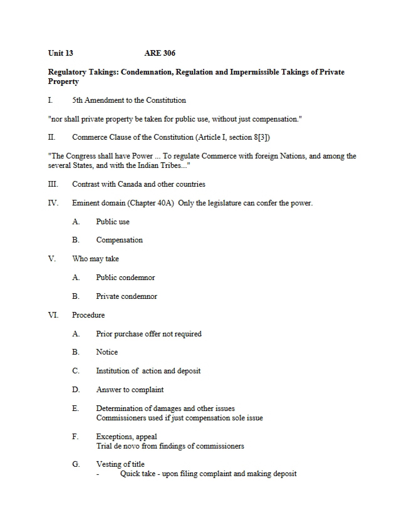 Private Property Takings, Regulation, and Condemnation