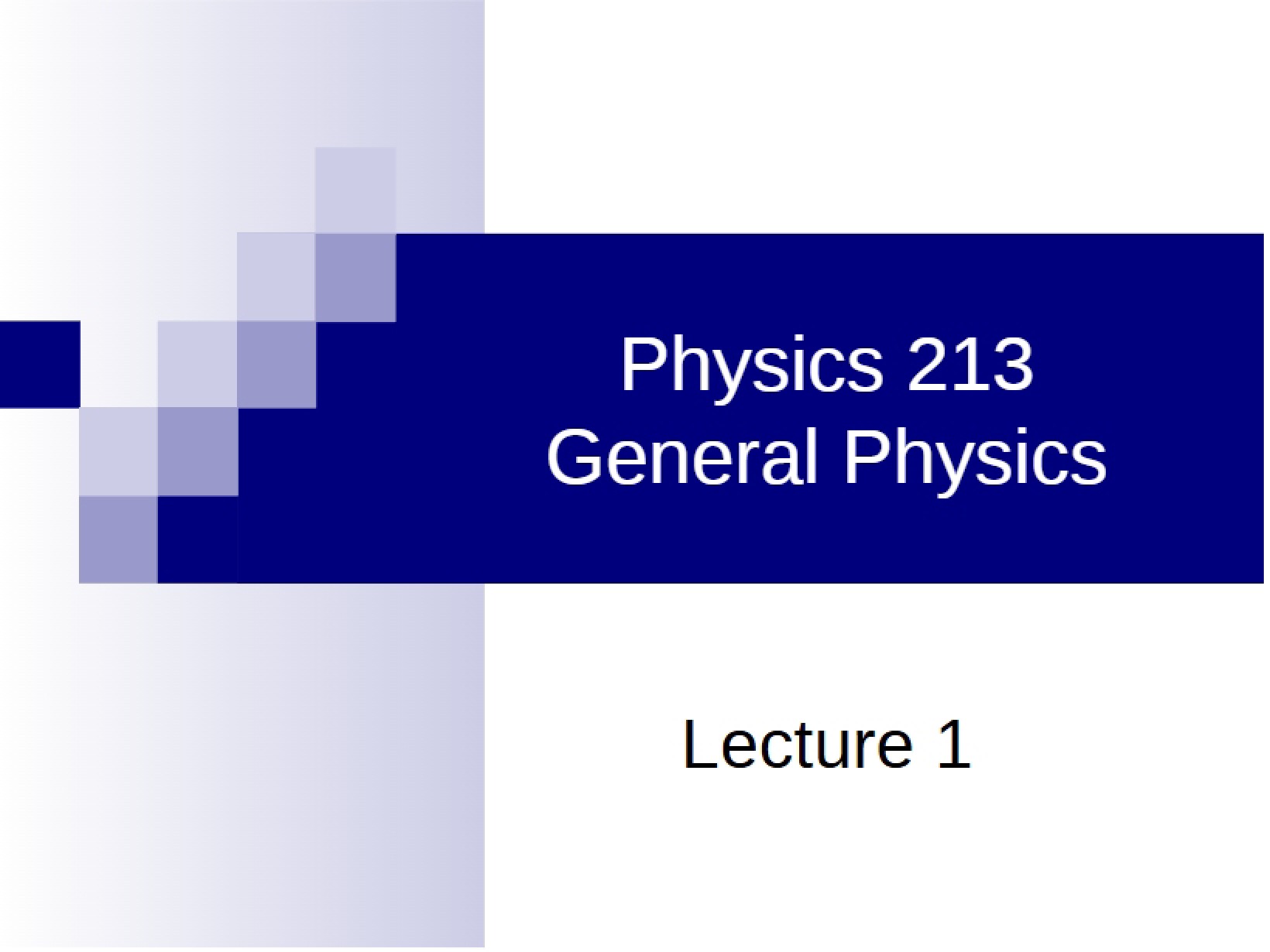 Notes from Lecture