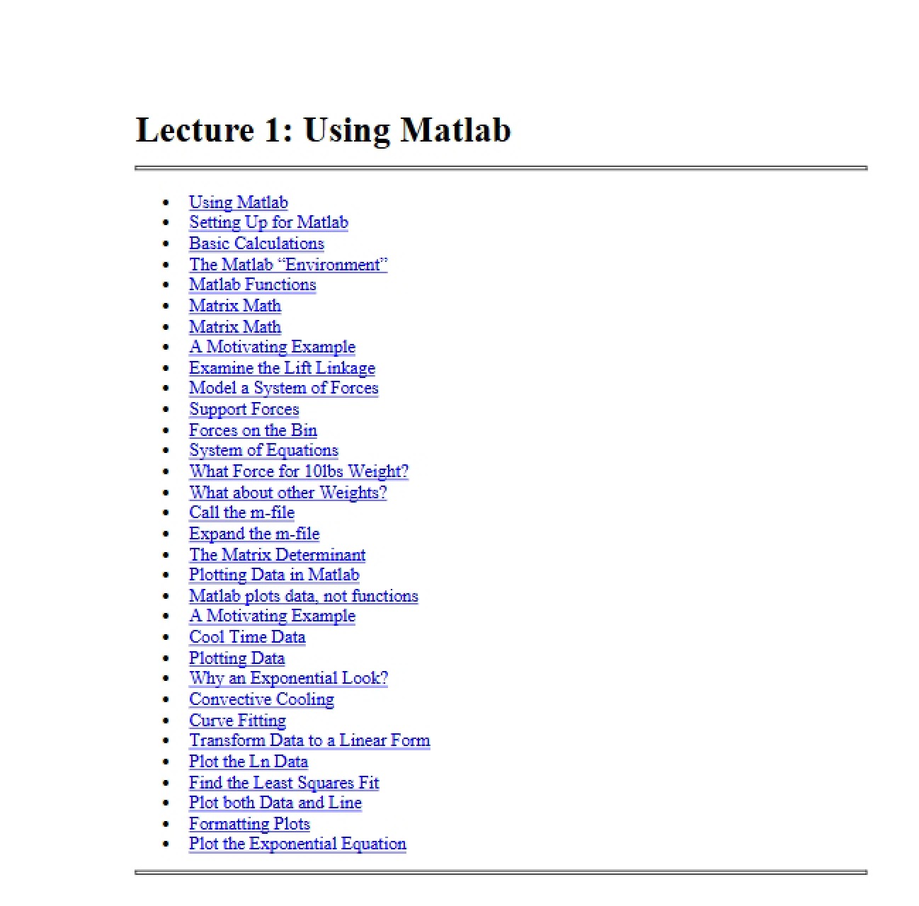 Matlab Usage