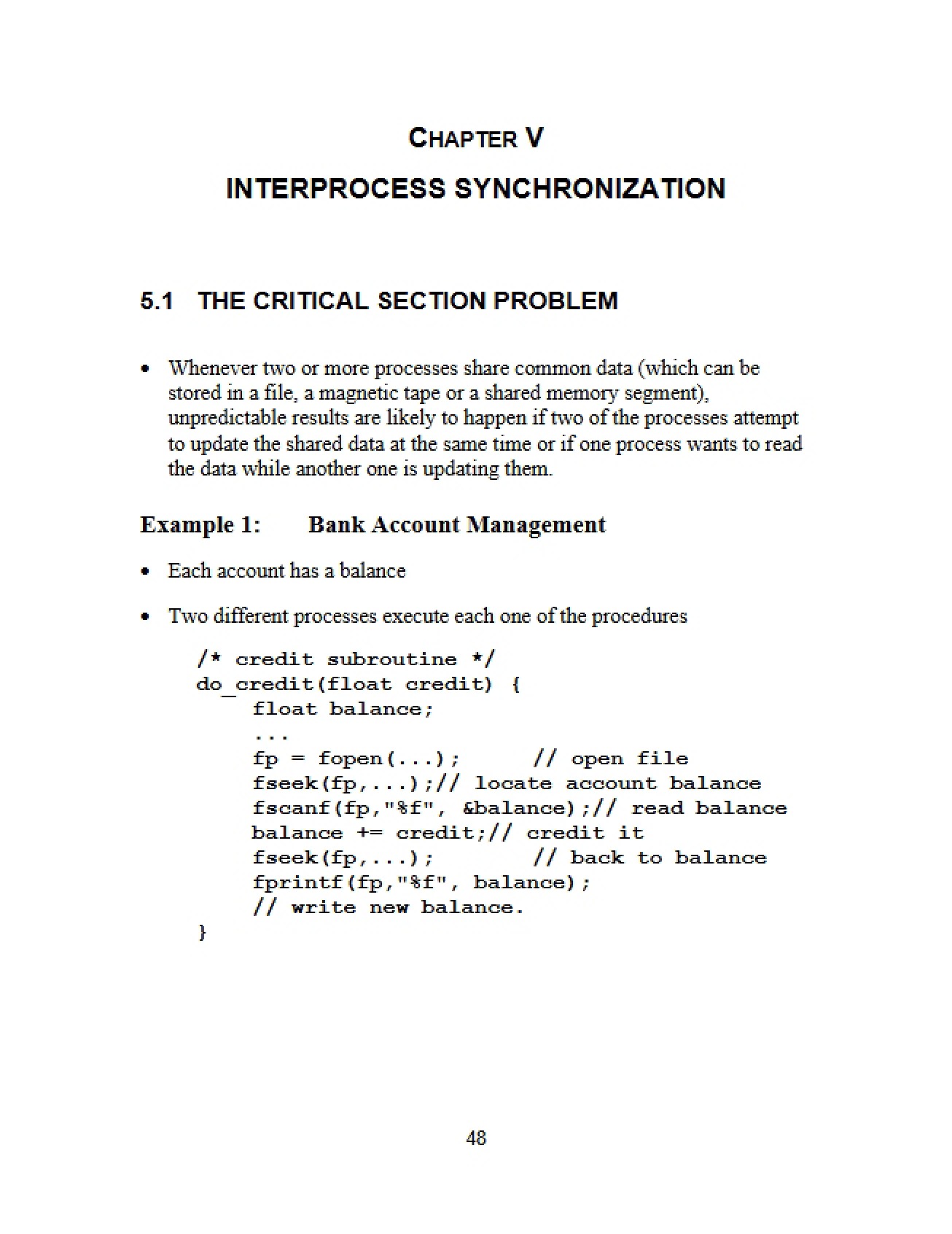 Synchronization of Interprocess (Chapter Five)