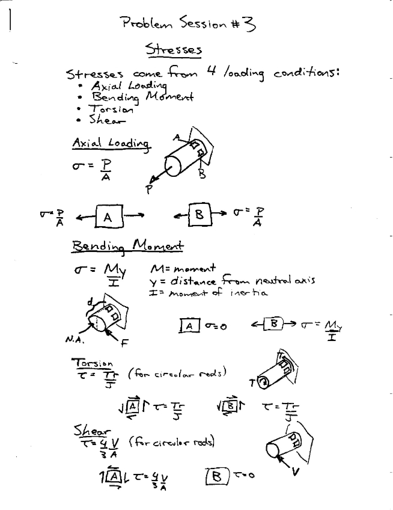 Third Problem Session for Stress and Strain - 3 Pages