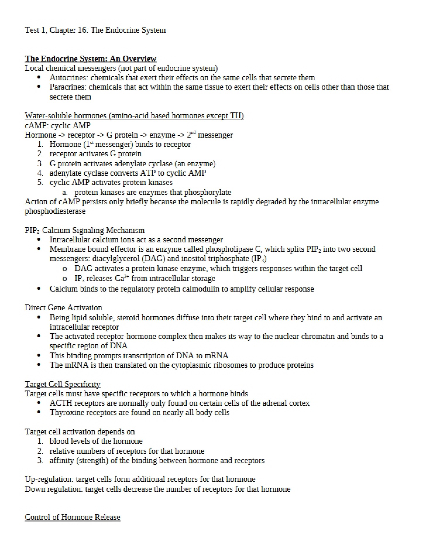 Endocrine System - Chapter 16