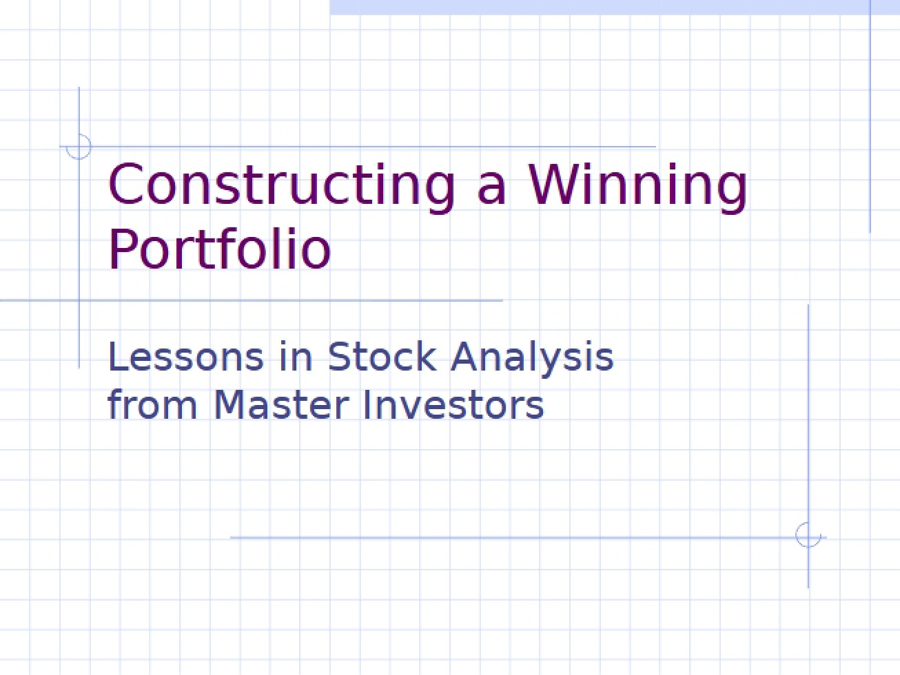 Portfolio Construction Strategy