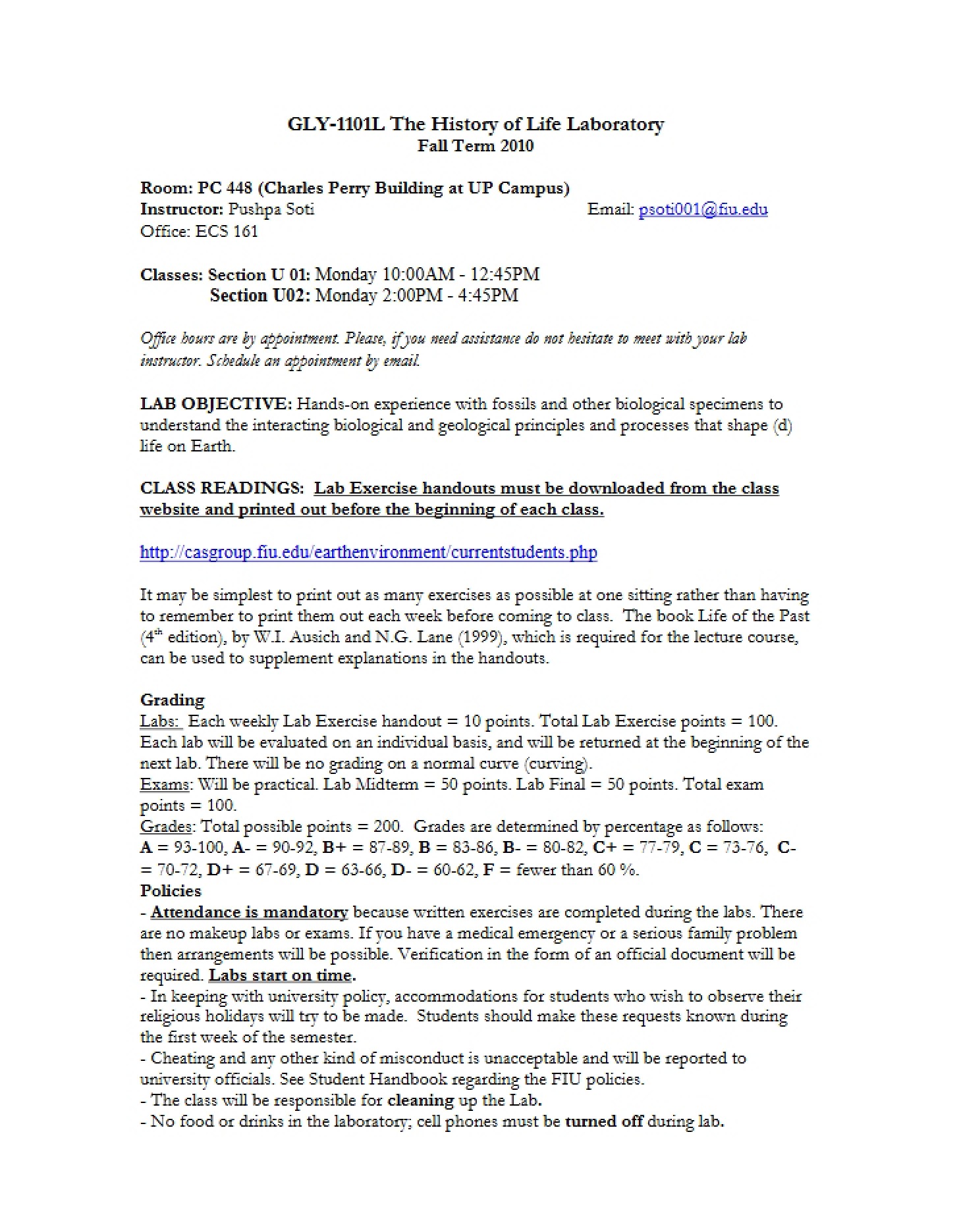 Summary of Course Requirements