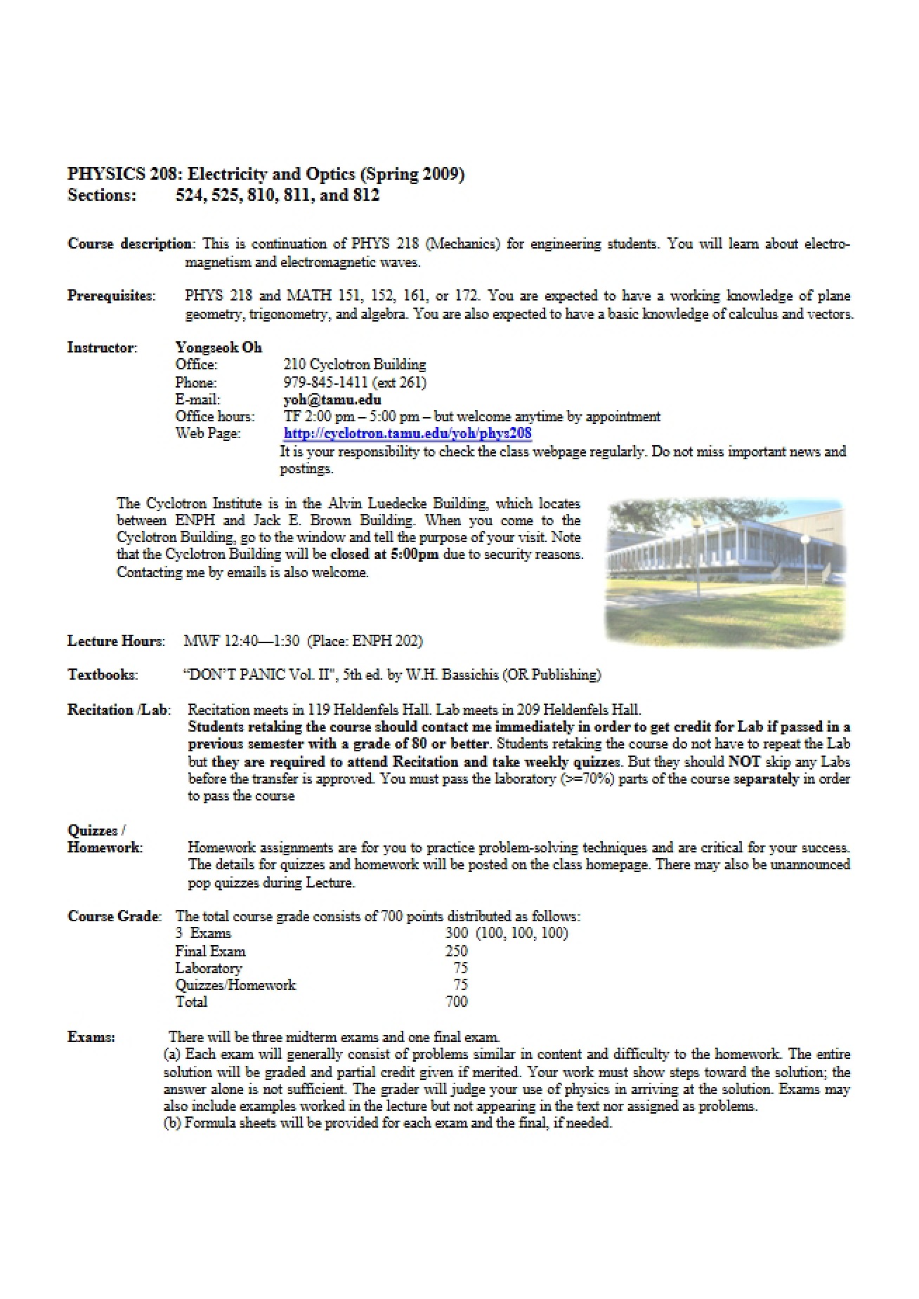 Syllabus for PHYS 208 (Version 2)