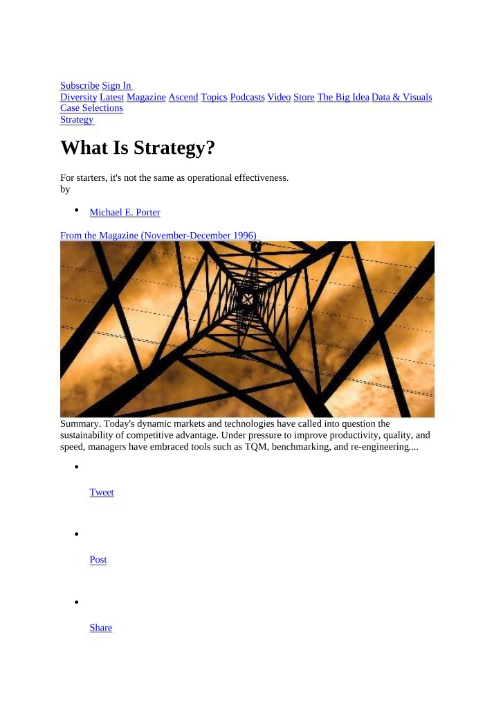 What Strategy Is
