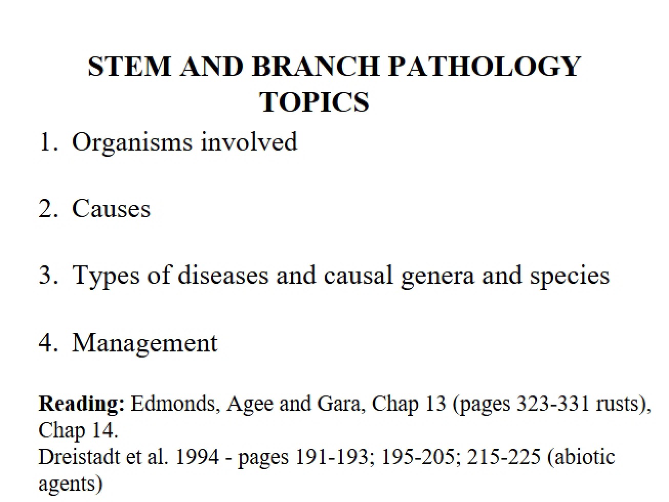 Diseases of Stems and Branches - ESRM 451