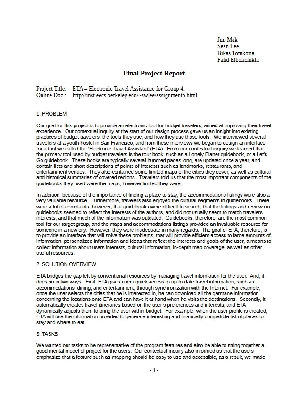 Report for Final Project