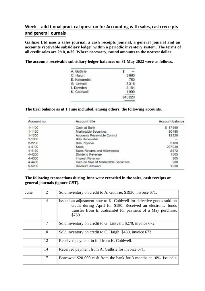Week 9 Practical Questions for Special Journals