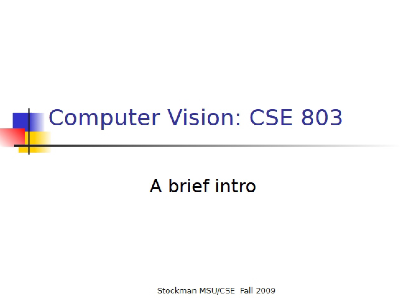 Vision in Computers