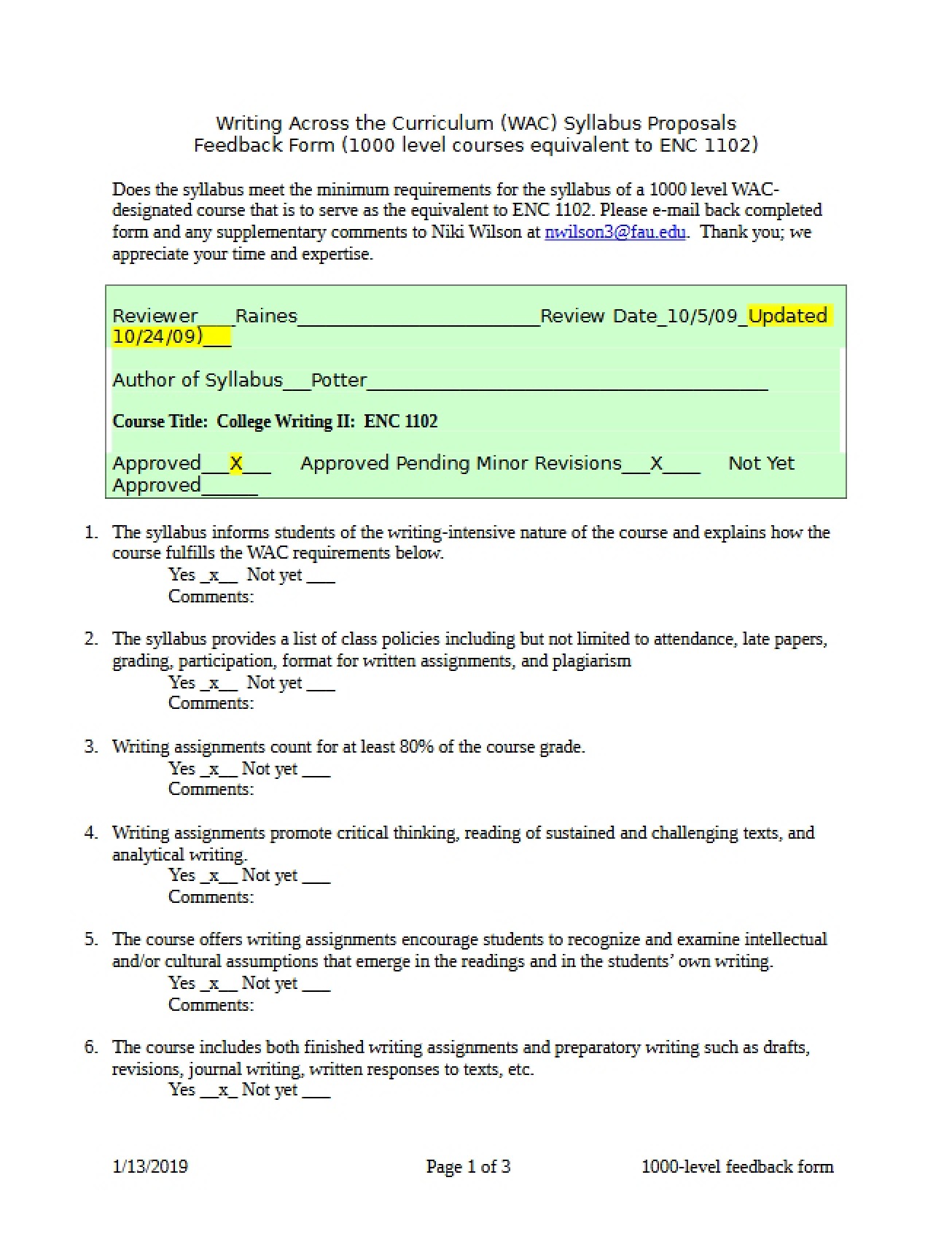 College Writing 2 Course Overview