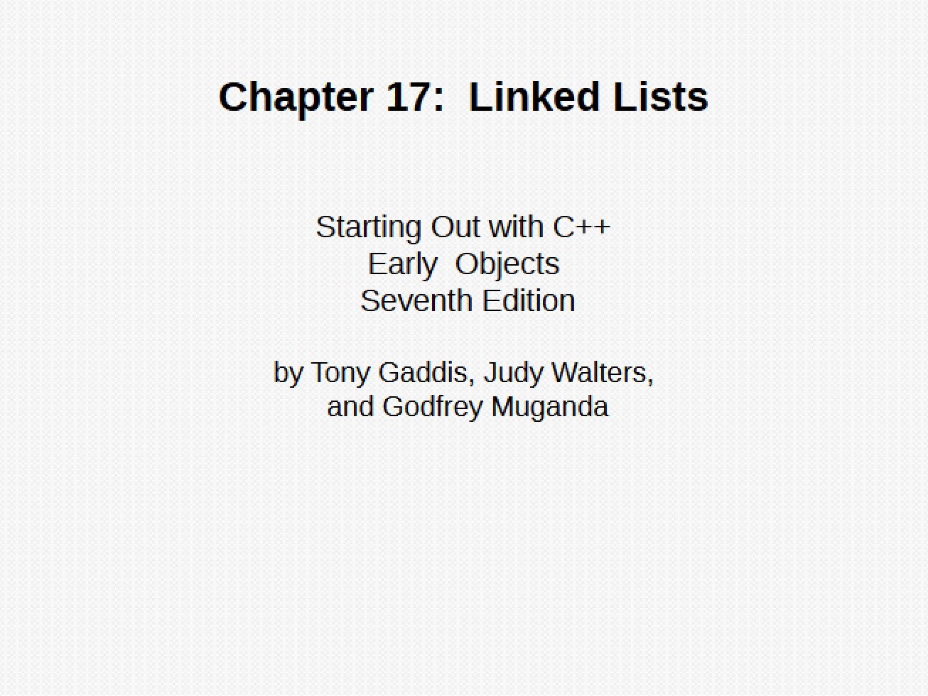 Lists of Linked Nodes