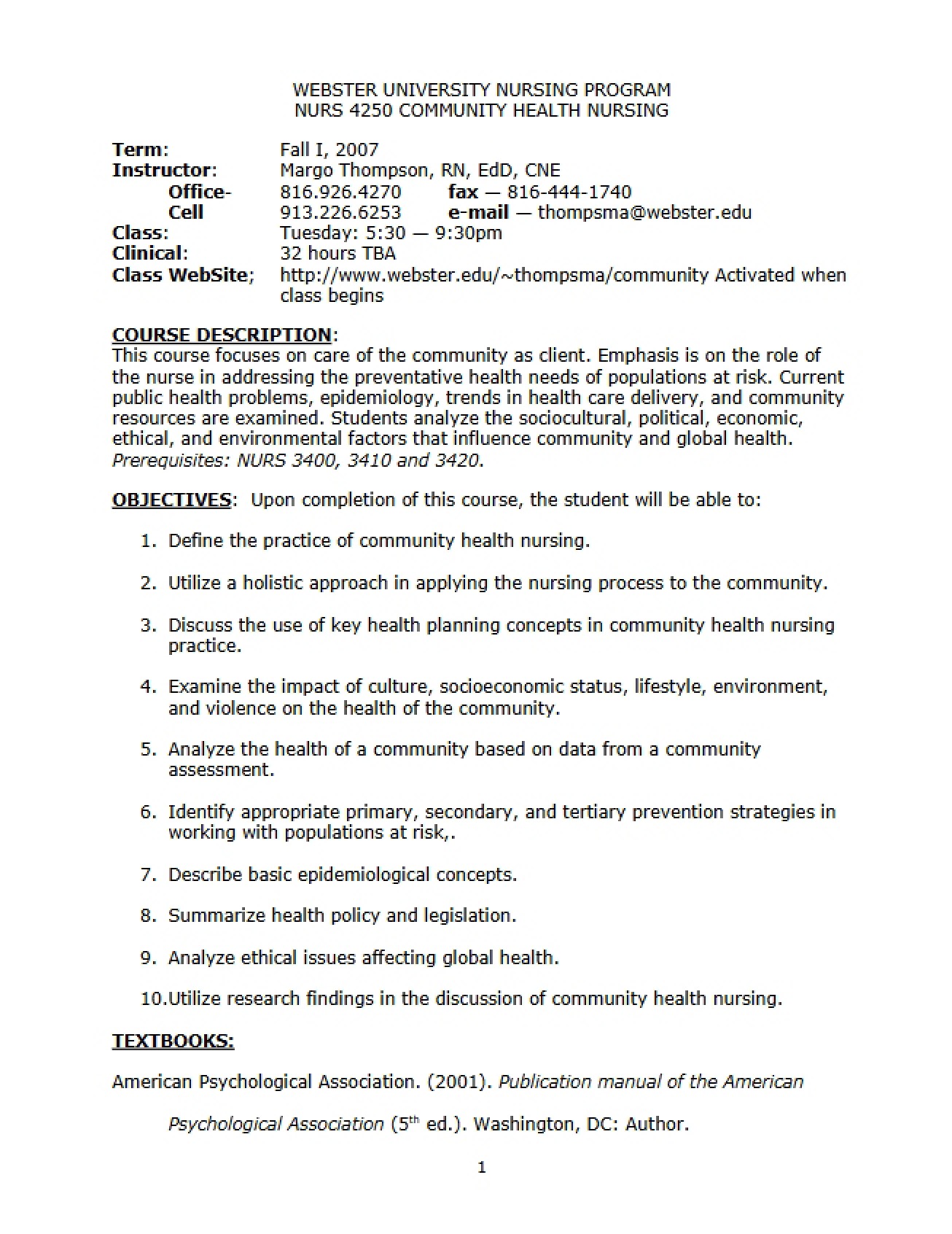 Community Health Nursing Overview
