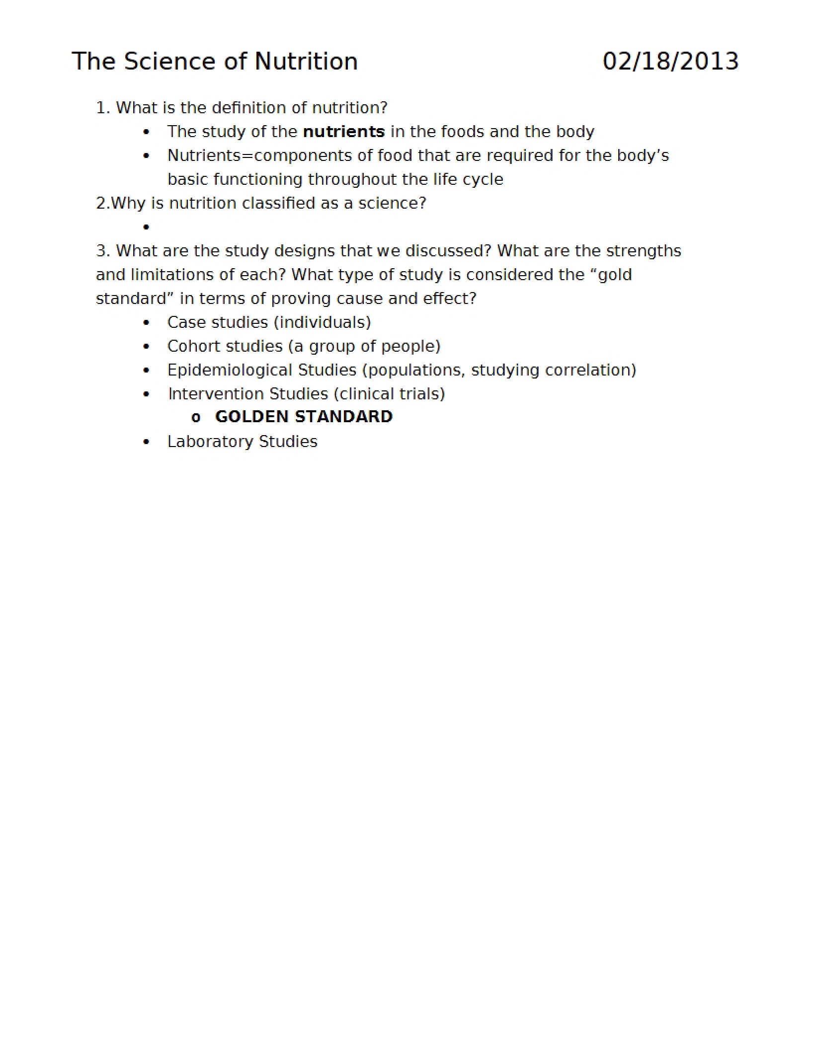 Nutritional Science